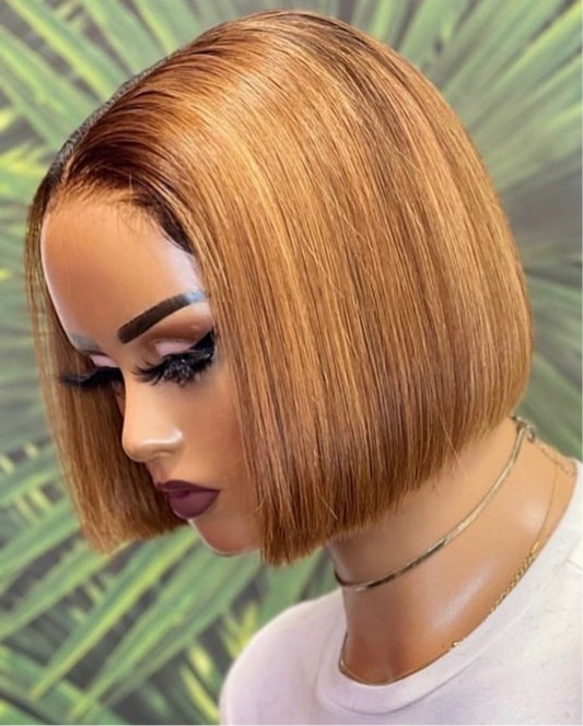 ‘8inch 5x5 Double Drawn Blonde Wig