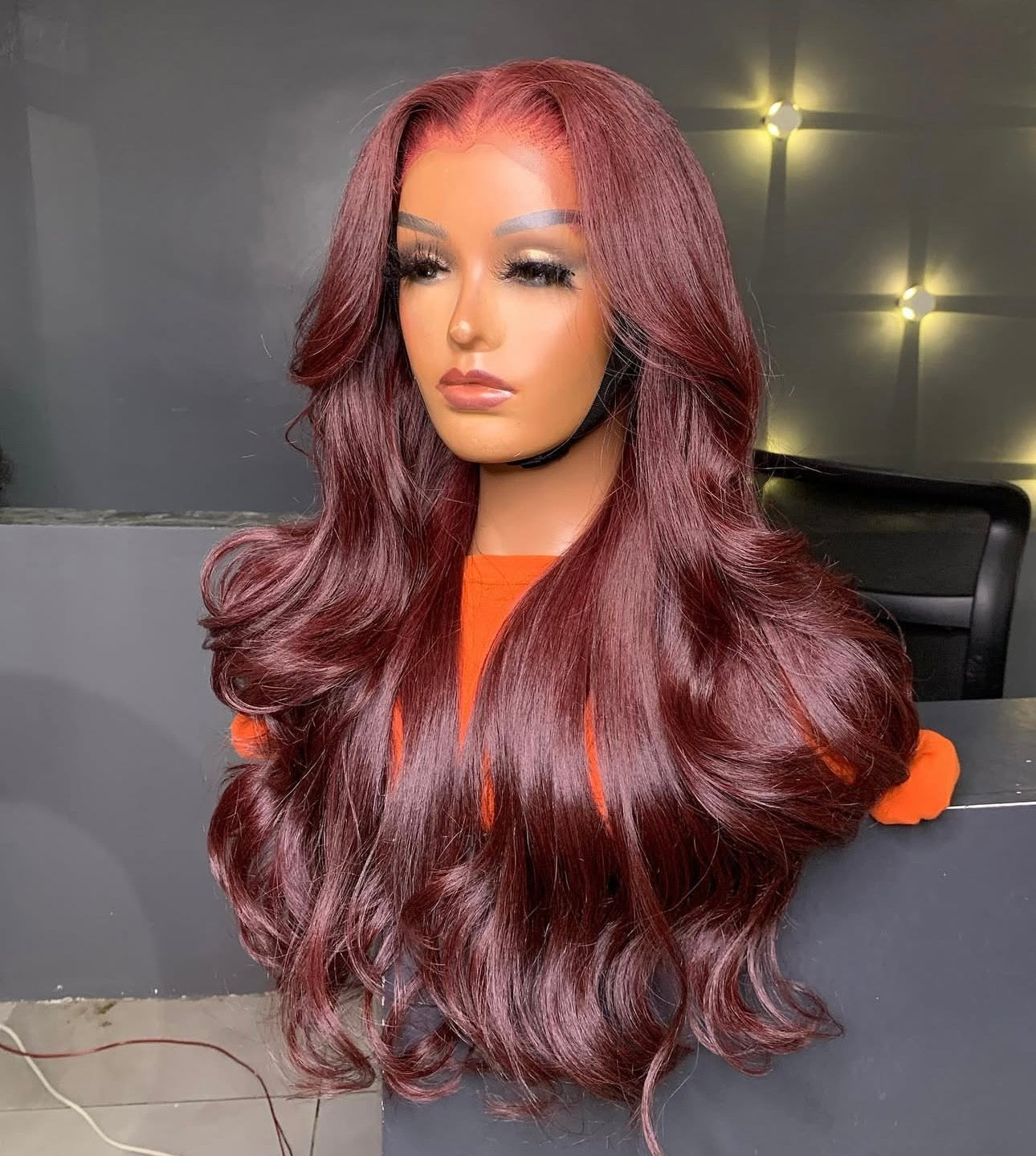 *5x5 Burgundy DD Wigs 20” - 26”