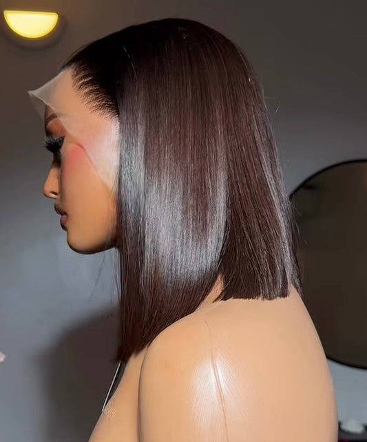 13x6 HD Full Frontal DD Mocha Brown Straight Wigs