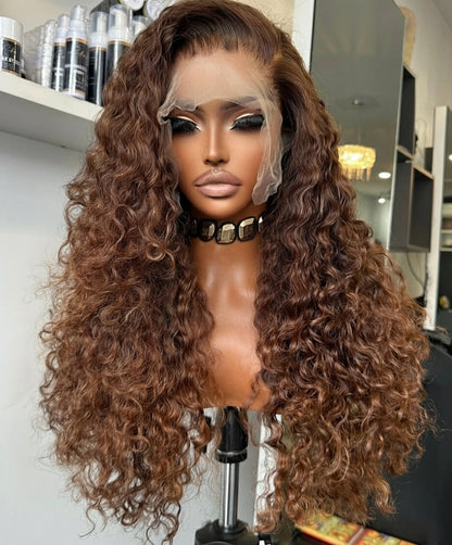 Ombré Curly Glueless Full Frontal Wigs