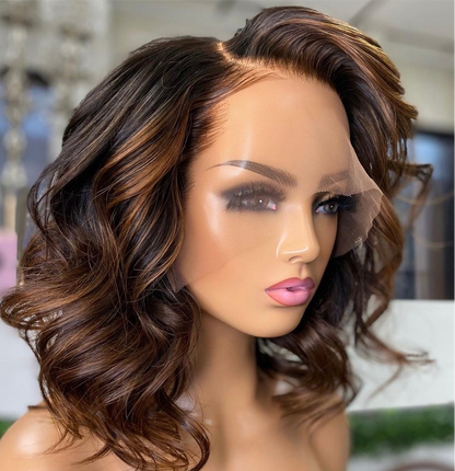 Light Brown Straight Glueless Full Frontal Wigs
