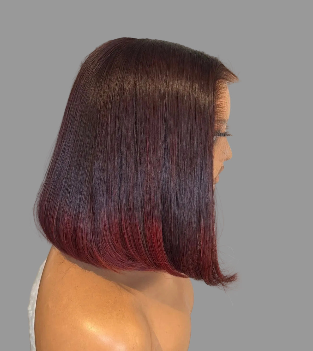 “10” Glueless 13x4 Burgundy Wig