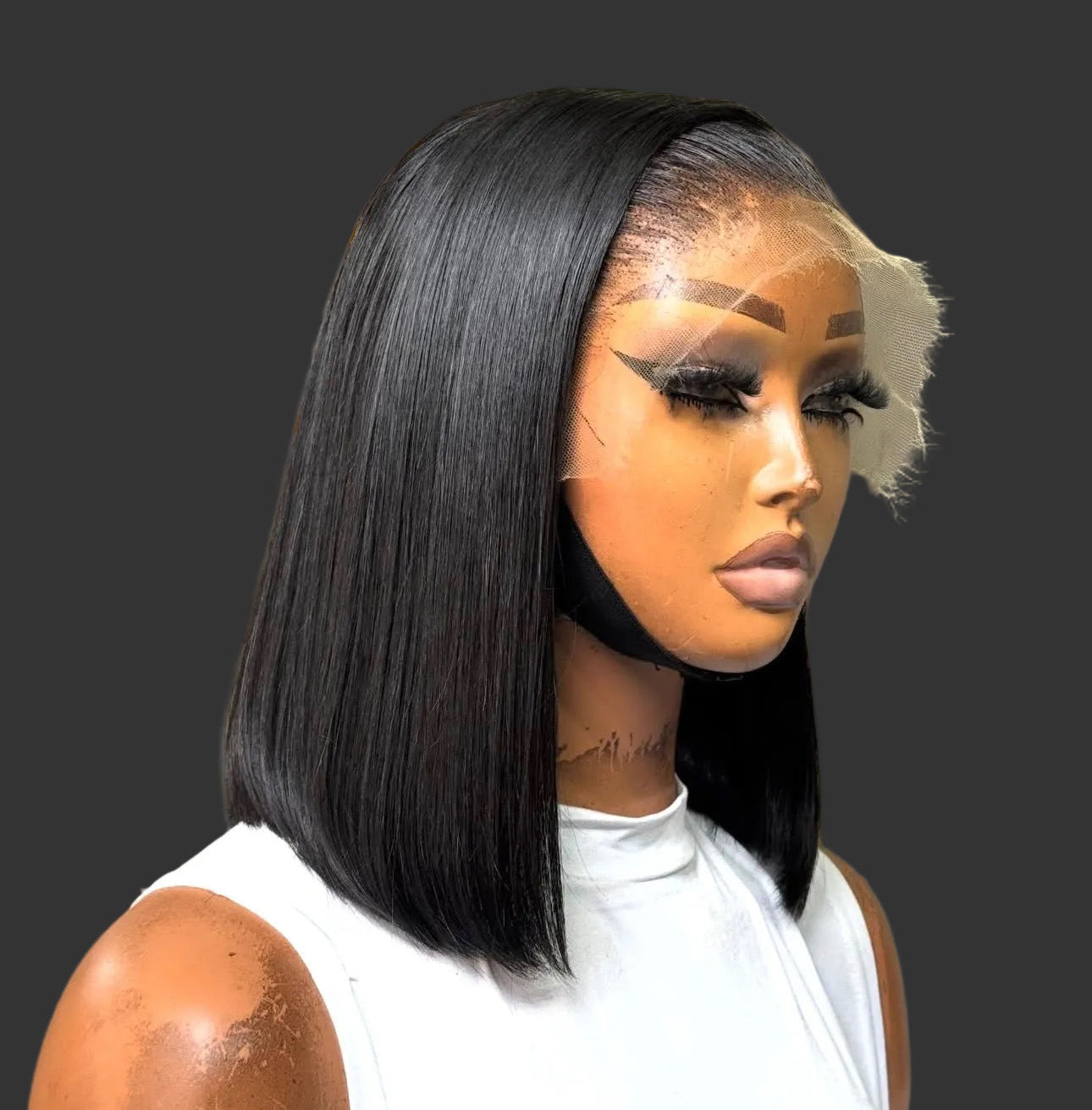 Bob Straight Glueless Full Frontal Wigs