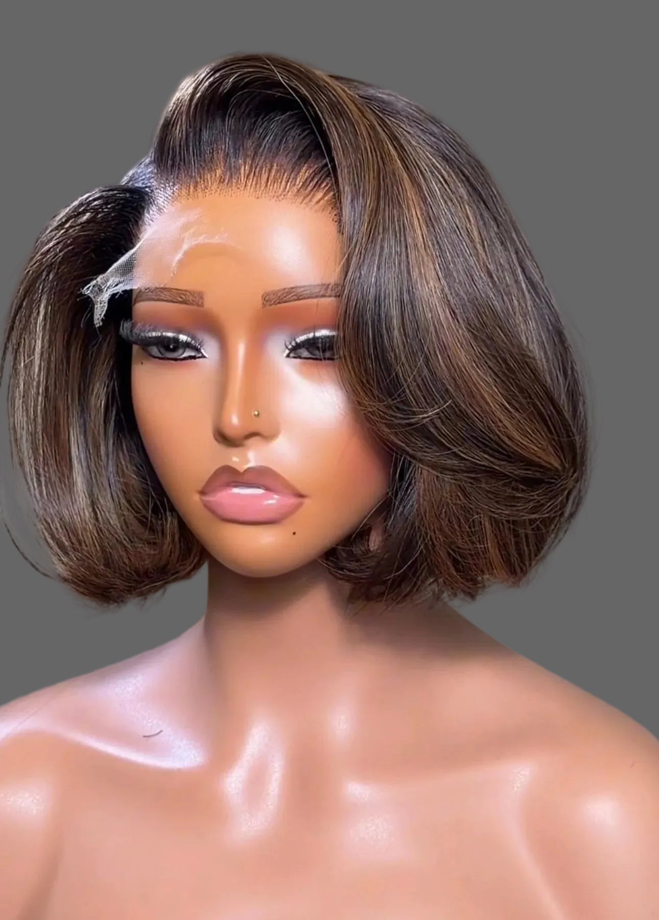 ‘8” 5x5 Double Drawn Browny Wig
