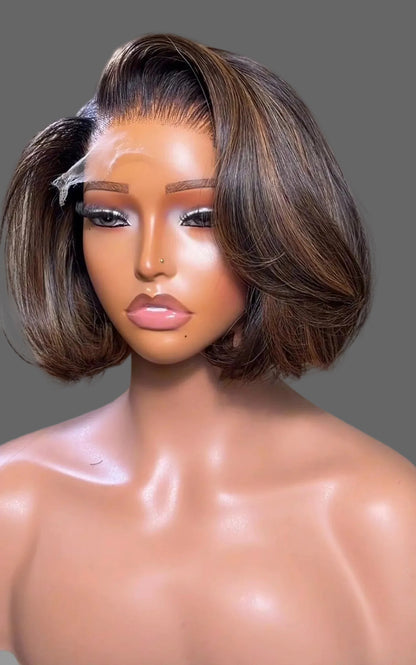 ‘8inch Double Drawn Browny 5x5 Wig