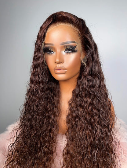 “24inch Ombré Curly Glueless Full Frontal Wigs