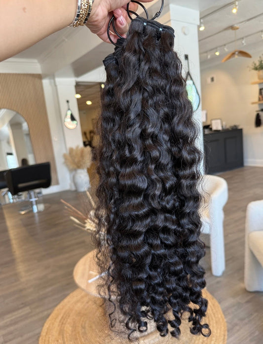 “Raw Double Drawn Curly Bundles
