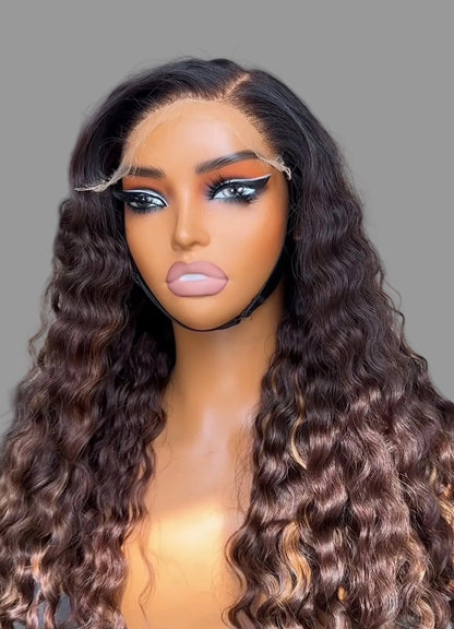 Brown 5x5 HD Curly Wigs