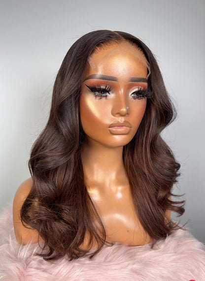 “14inch 5x5 Custom Colour Straight Wigs