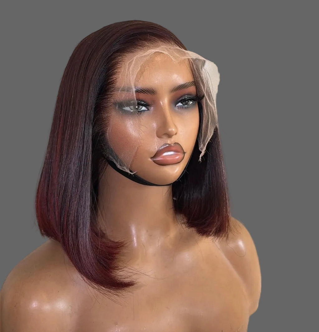 “10” Glueless 13x4 Burgundy Wig