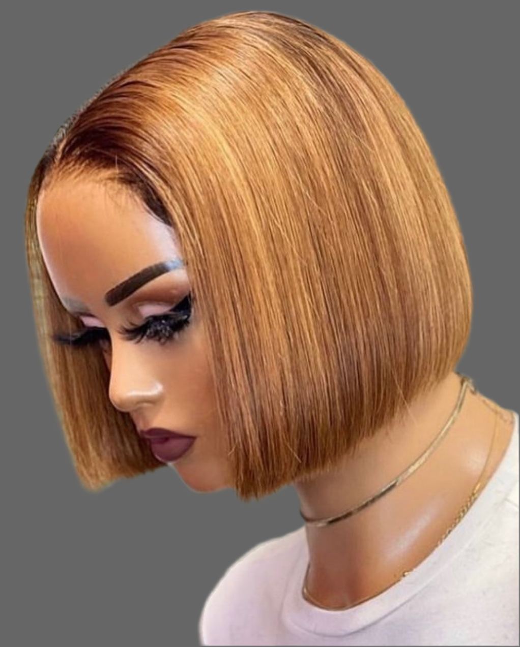 ‘8” 5x5 Double Drawn Blonde Wig