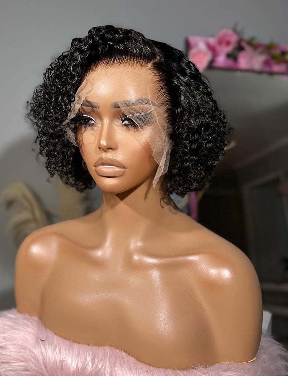 Curly Glueless Full Frontal Wigs