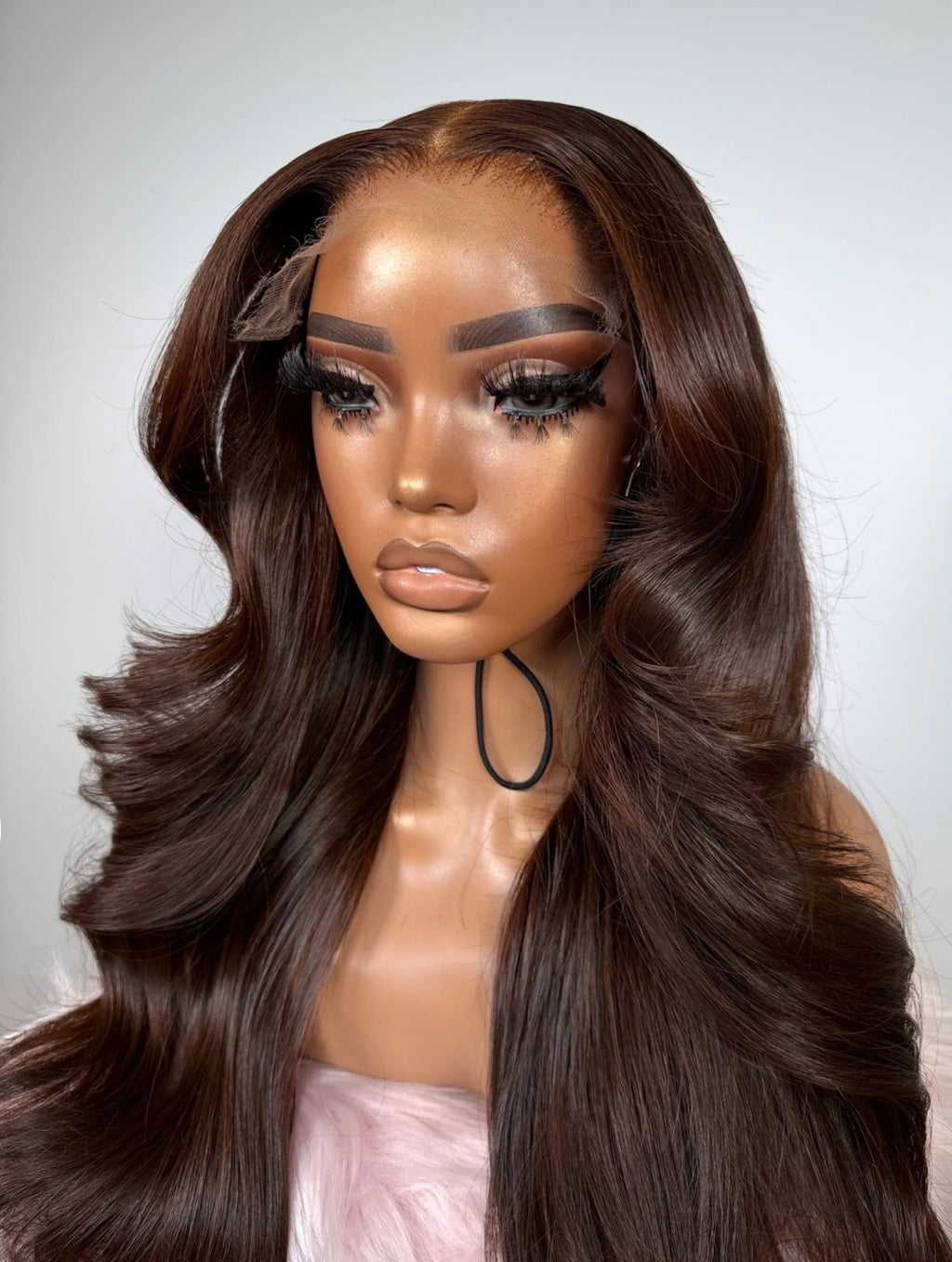 “26” 5x5 Single Drawn Mocha Wig