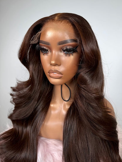 *5x5 Straight Mocha Brown Wigs