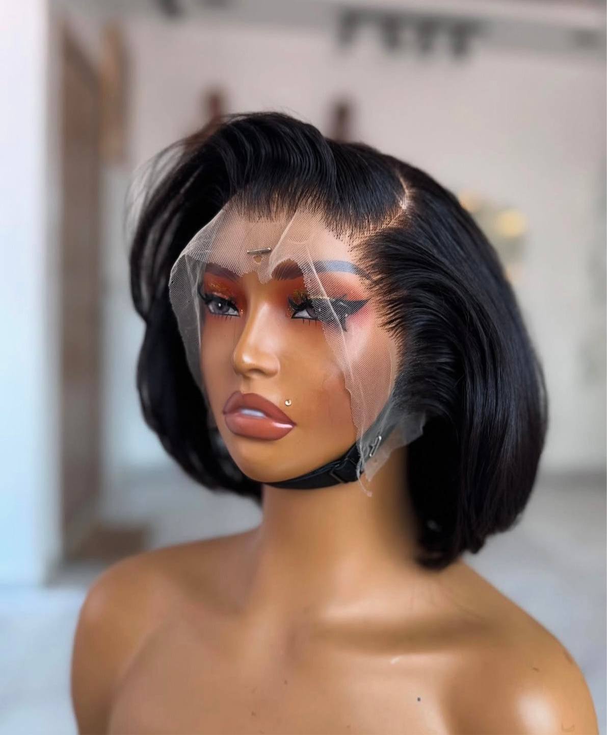 ‘8” Glueless 13x4 Single Drawn Wig