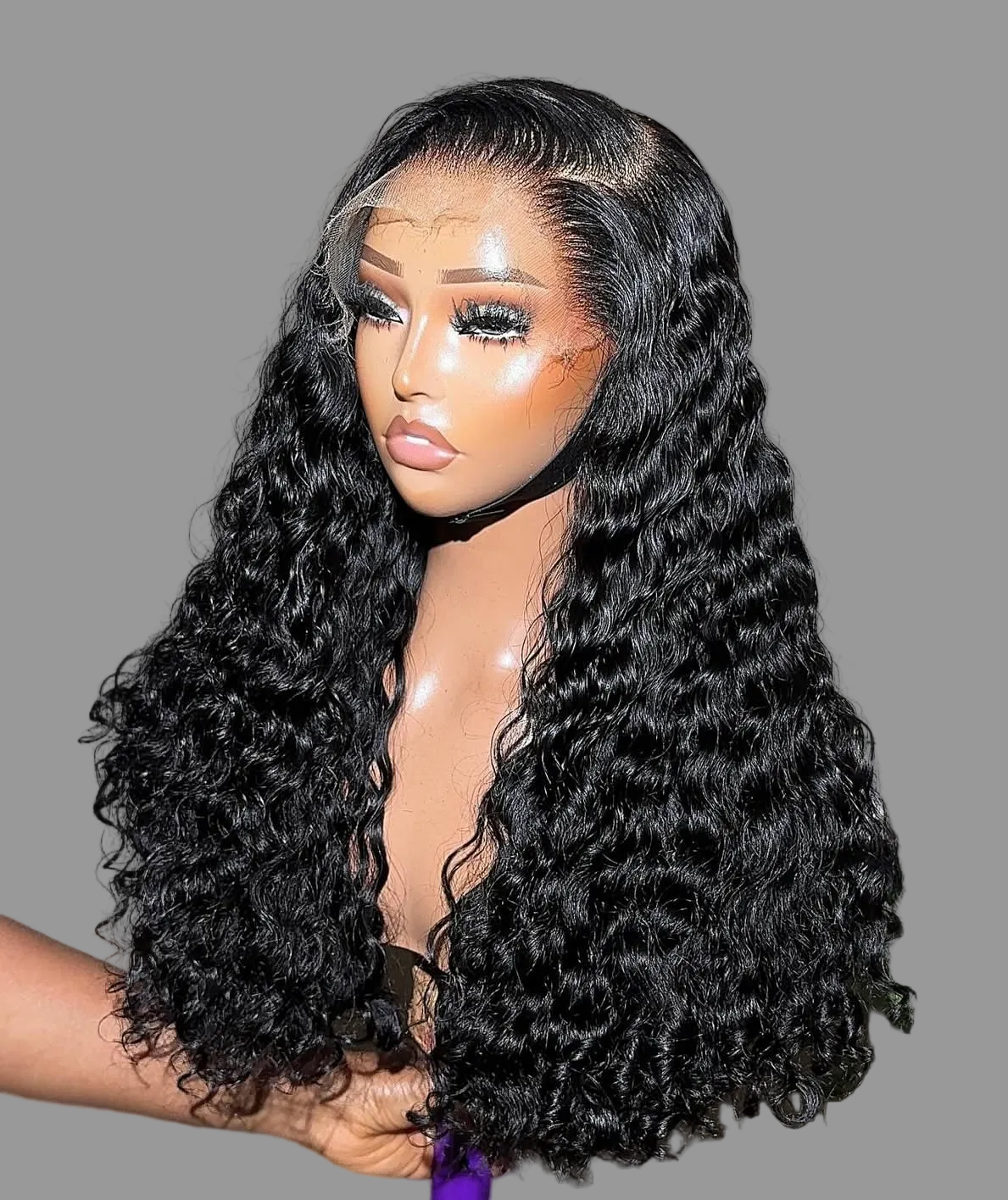 Curly Glueless Full Frontal Wigs