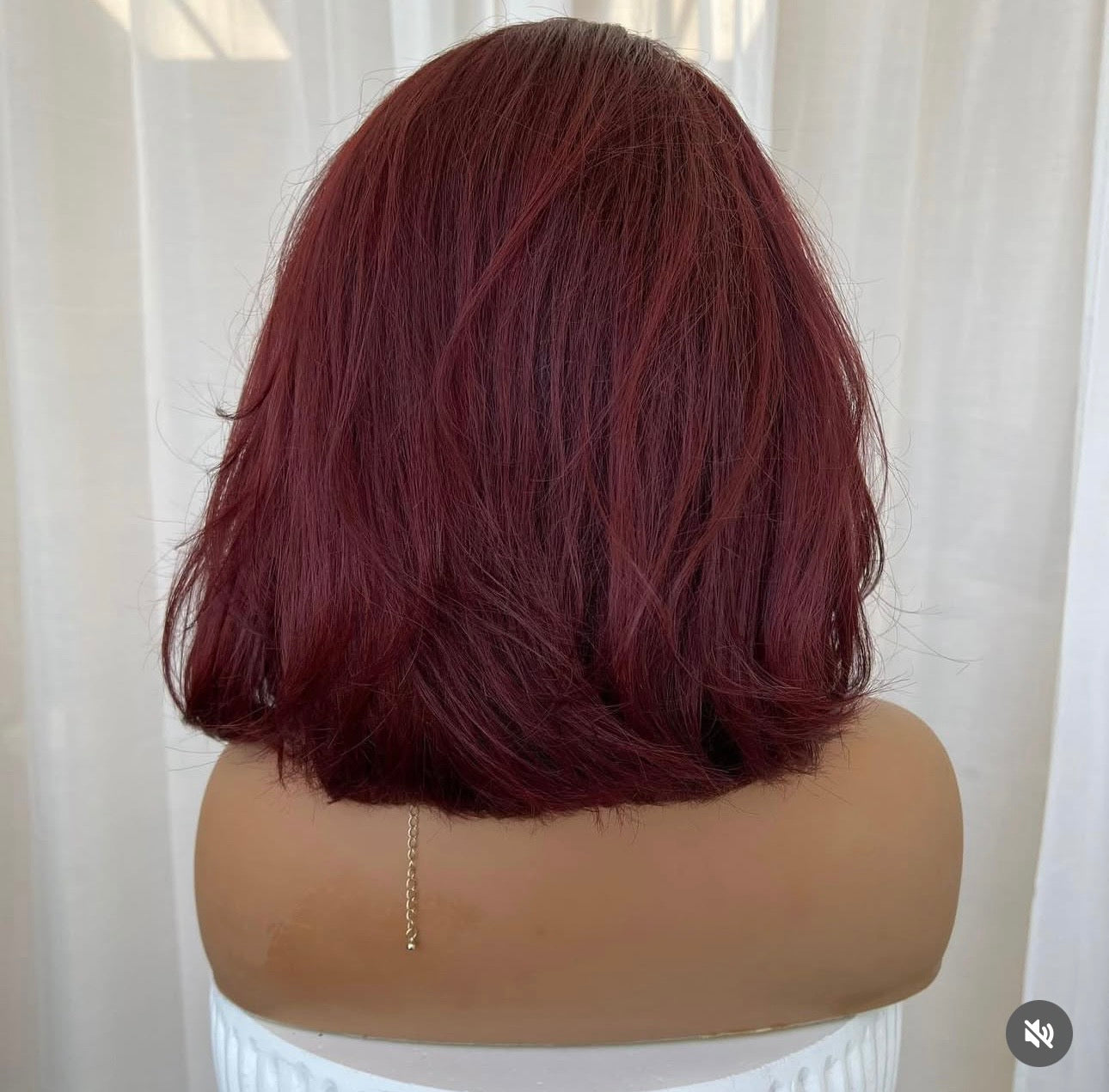 “10inch Glueless Burgundy Red Straight Wig