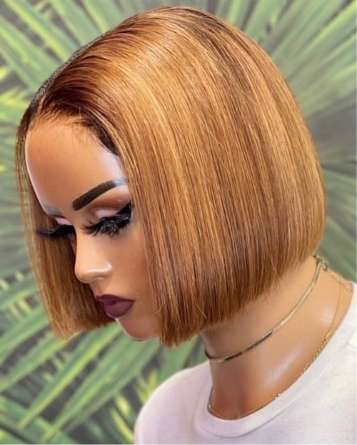 ‘8” 5x5 Double Drawn Blonde Wig