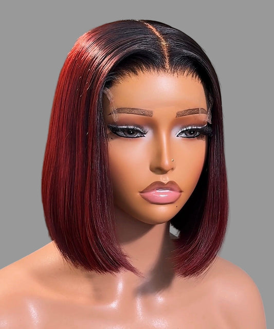 Burgundy 5x5 Straight Wigs