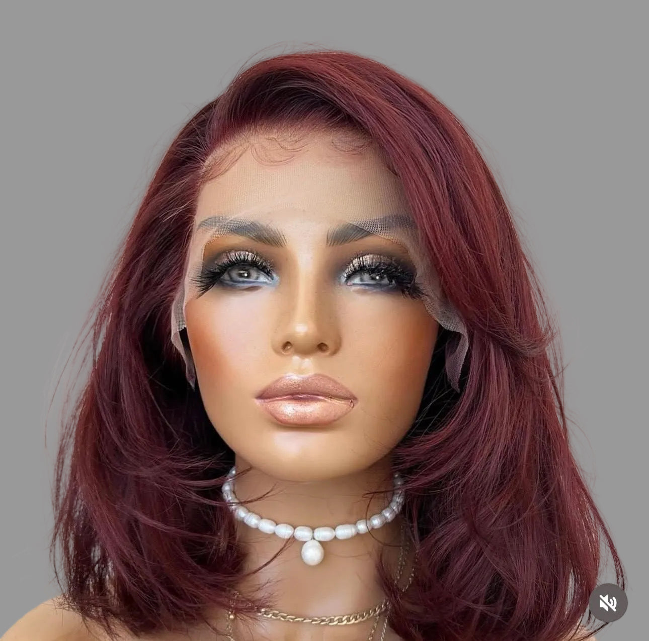 “10” Glueless 13x4 Burgundy Red Wig