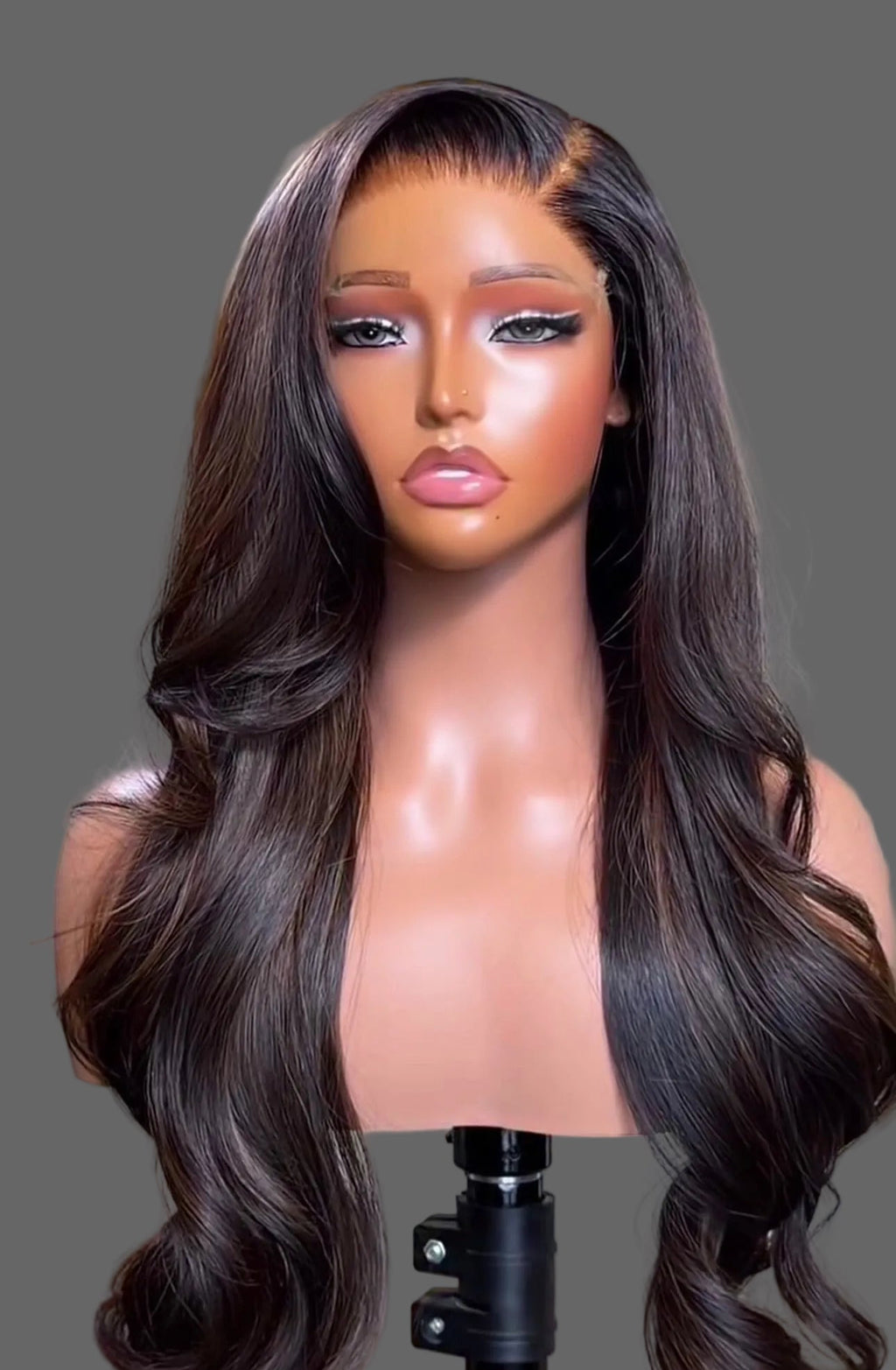 “30” 5x5 Double Drawn Brown Highlights Wig