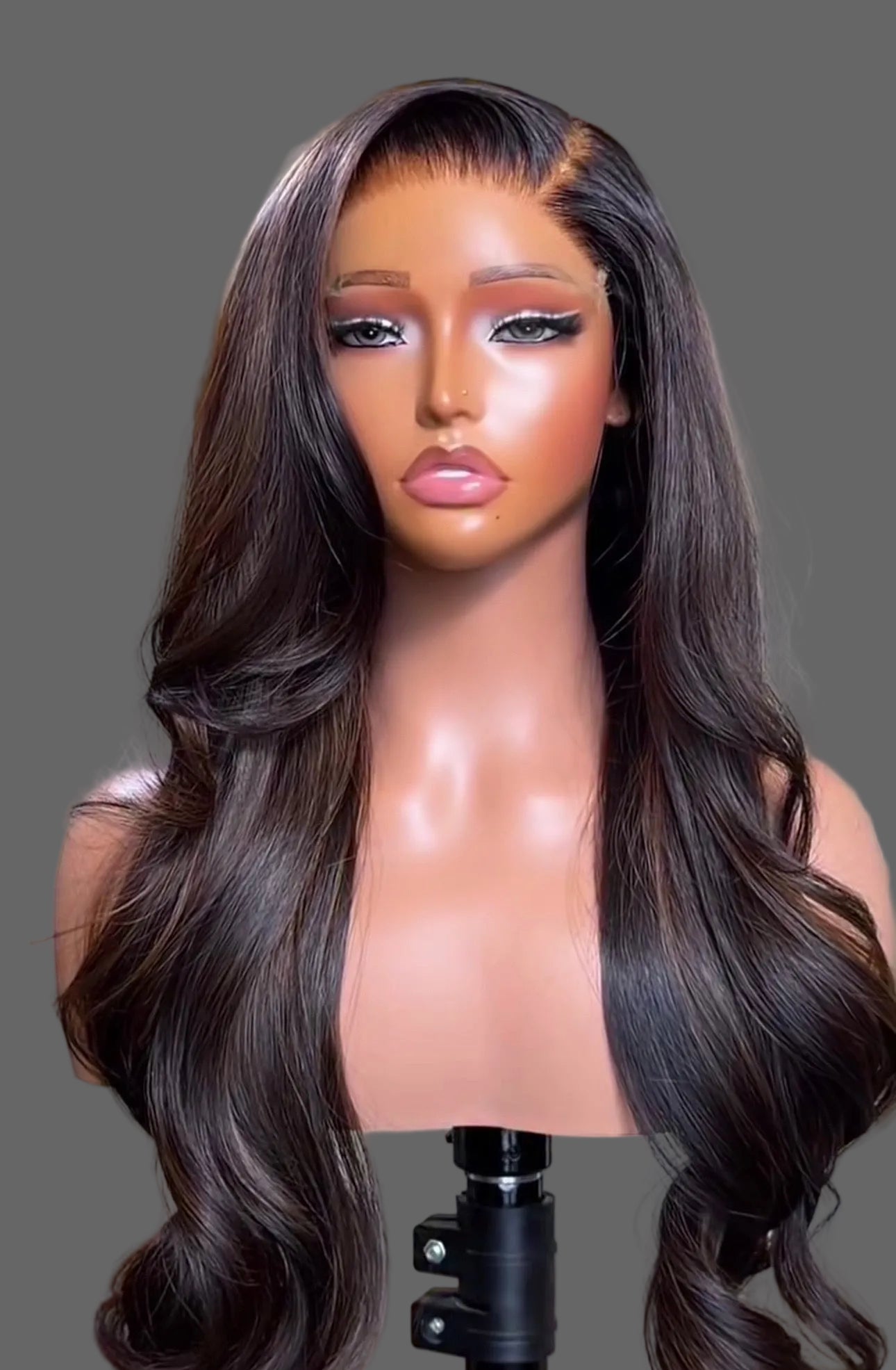 “30” 5x5 Double Drawn Brown Highlights Wig