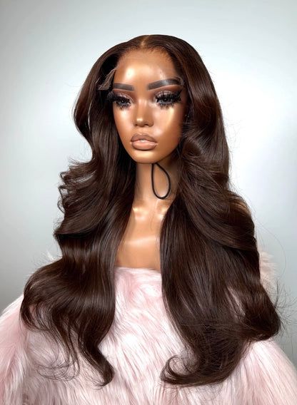 *5x5 Straight Mocha Brown Wigs