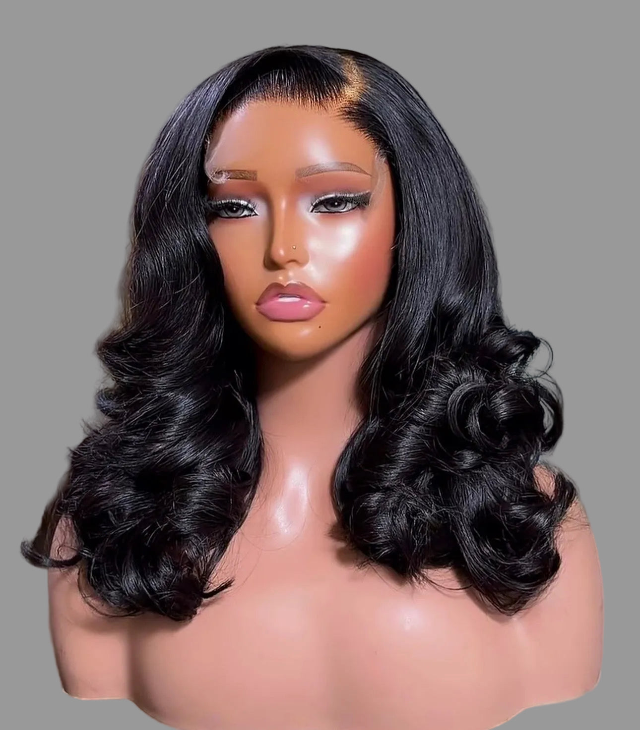 “16inch Styled Double Drawn 5x5 Wig