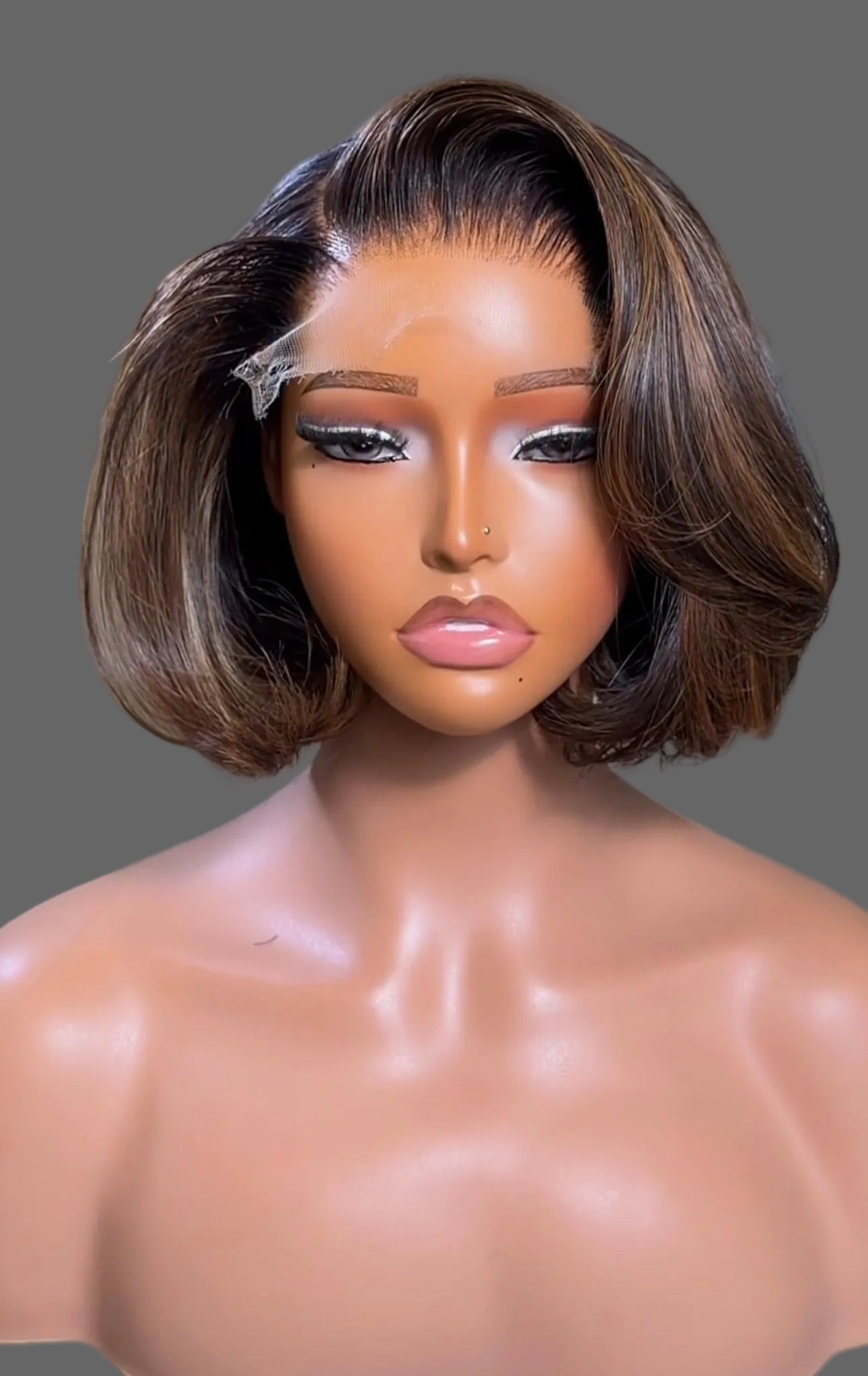 ‘8inch Double Drawn Browny 5x5 Wig