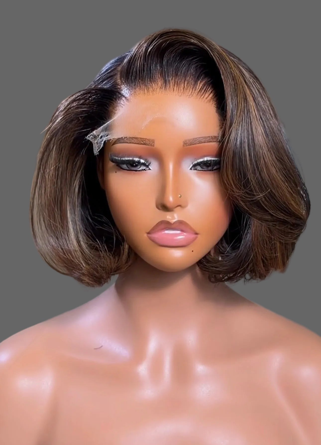 ‘8” 5x5 Double Drawn Browny Wig