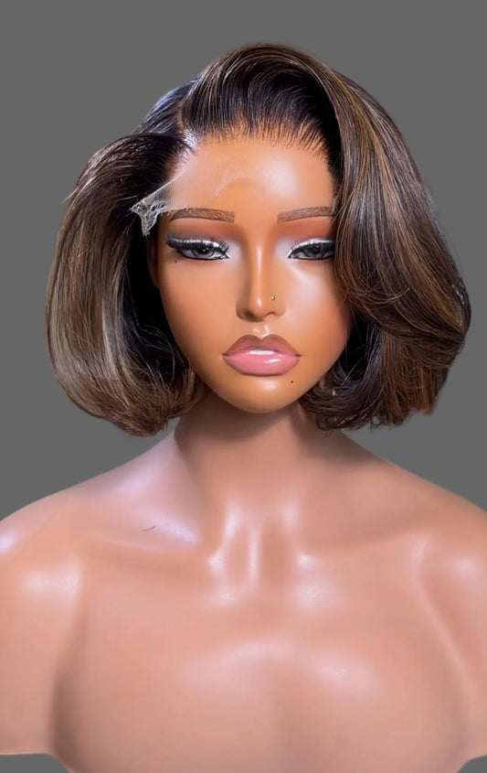 ‘8” Double Drawn Browny 5x5 Wig