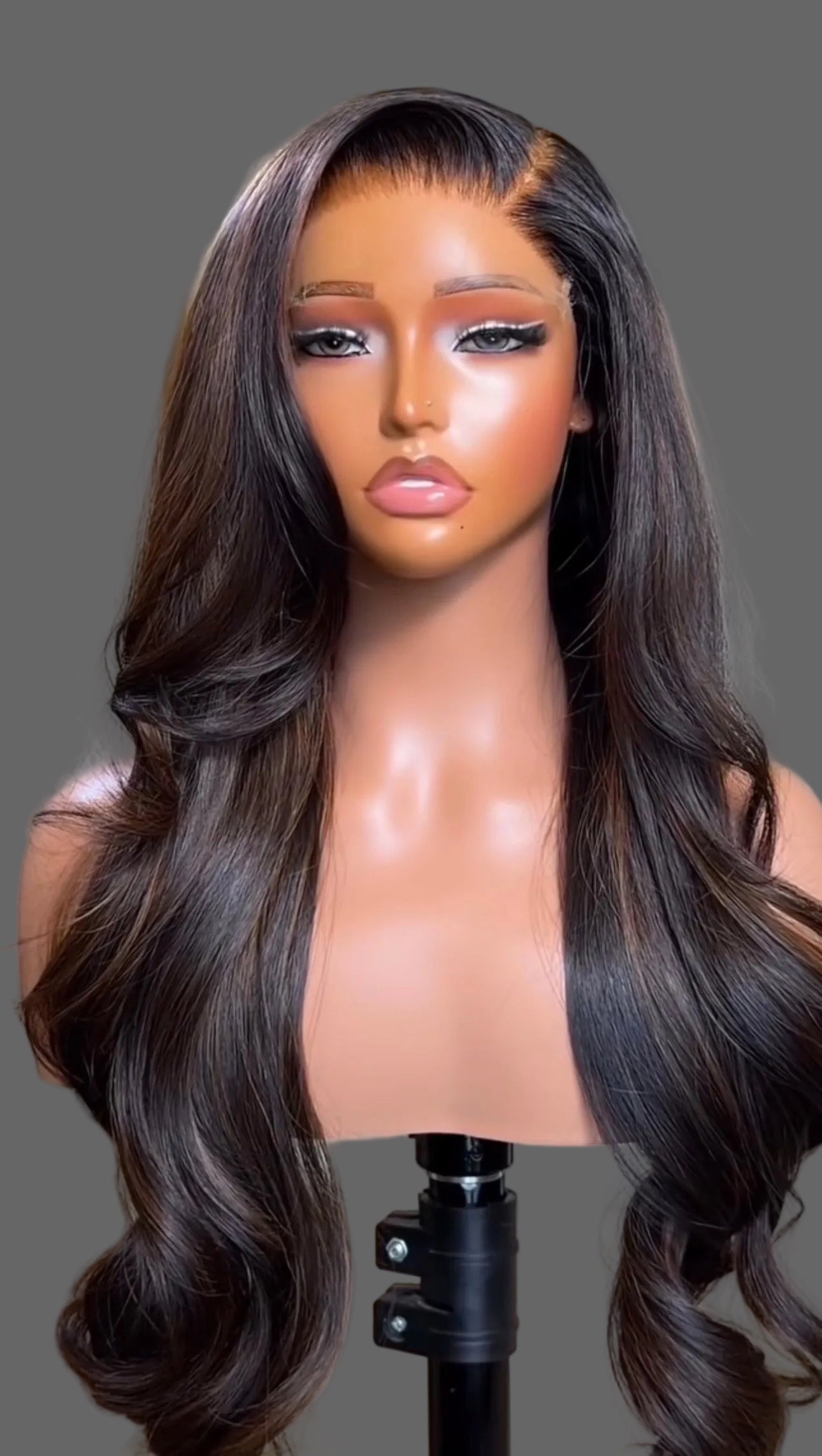 “30” 5x5 Double Drawn Brown Highlights Wig