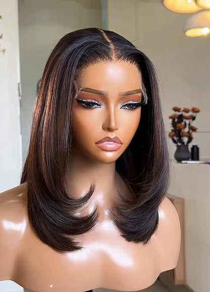 “12inch 5x5 Double Drawn Wig