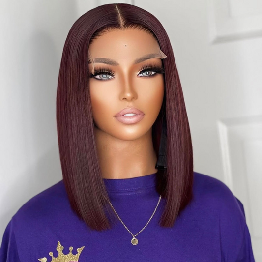 “12inch 5x5 Burgundy Wig