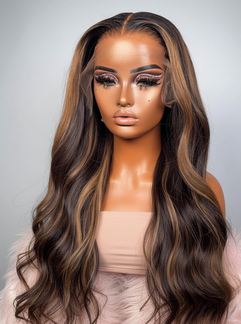 *Glueless 13*4 Double Drawn Highlights Wigs 8” - 30”