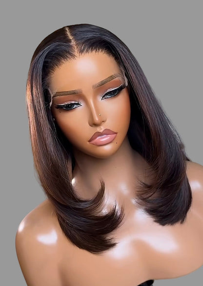 “12inch 5x5 Double Drawn Wig