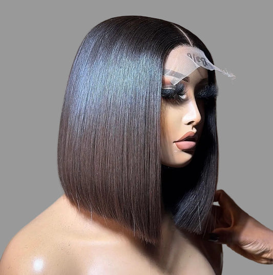 “10inch 5x5 Double Drawn Wig