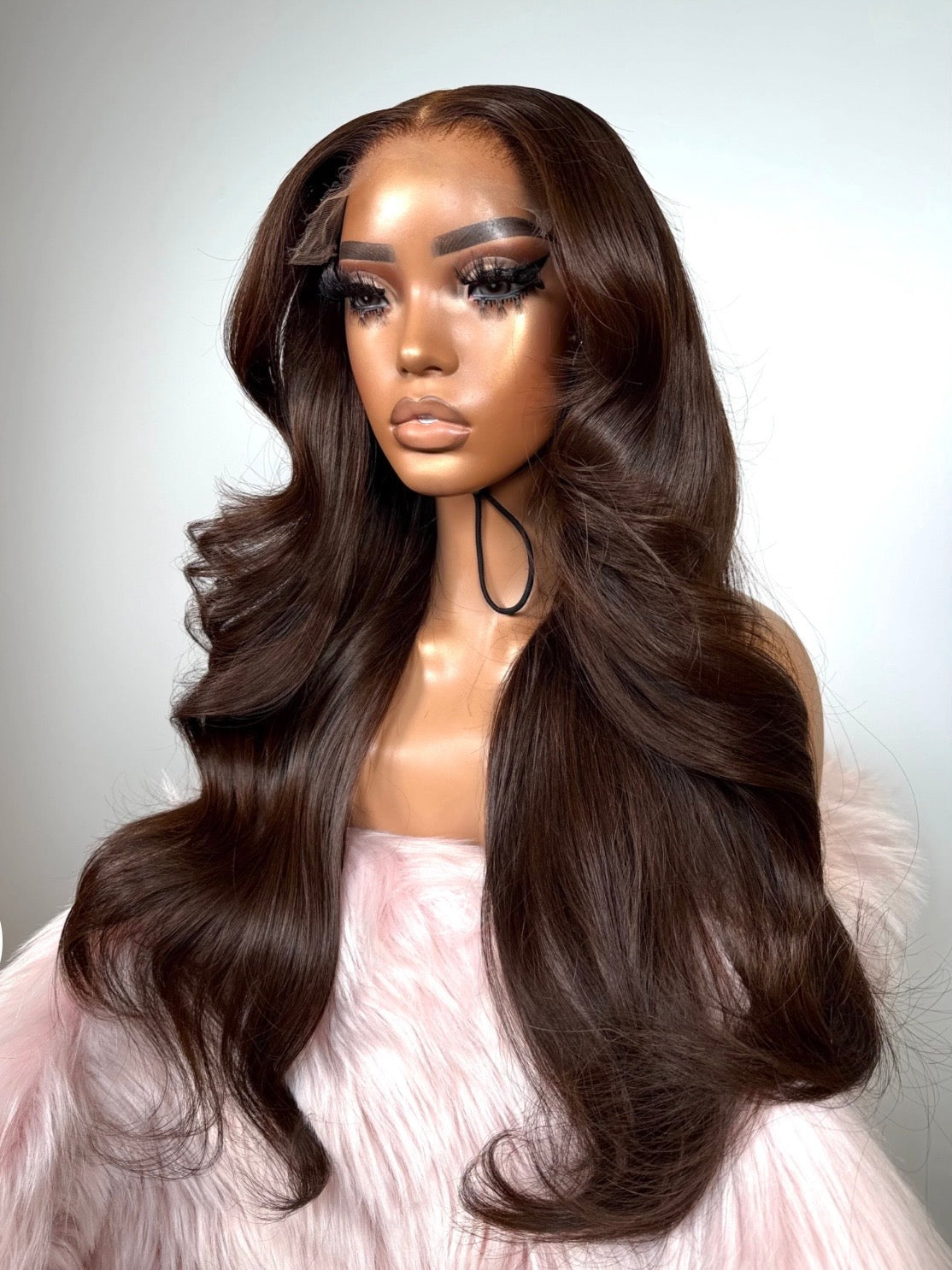 *5x5 Straight Mocha Brown Wigs