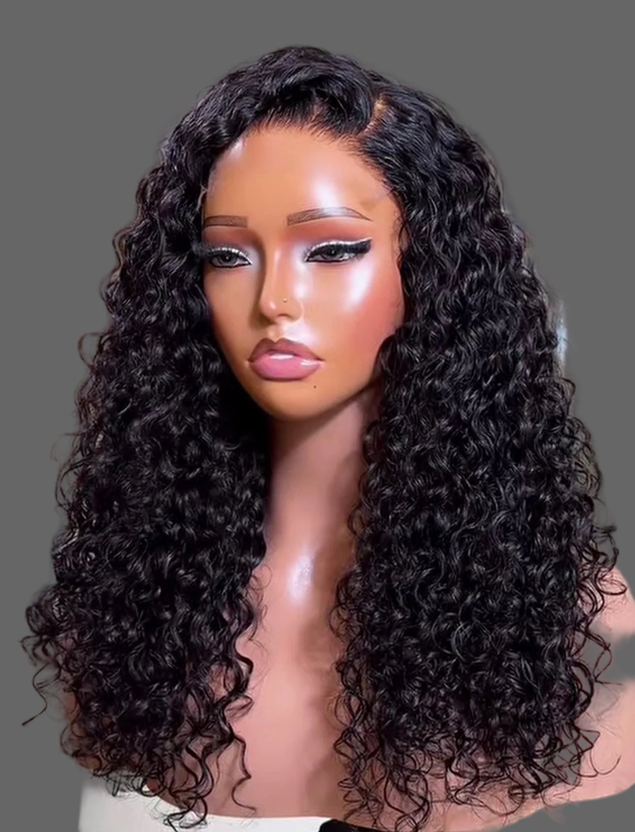 “18inch 5x5 HD Curly Wig