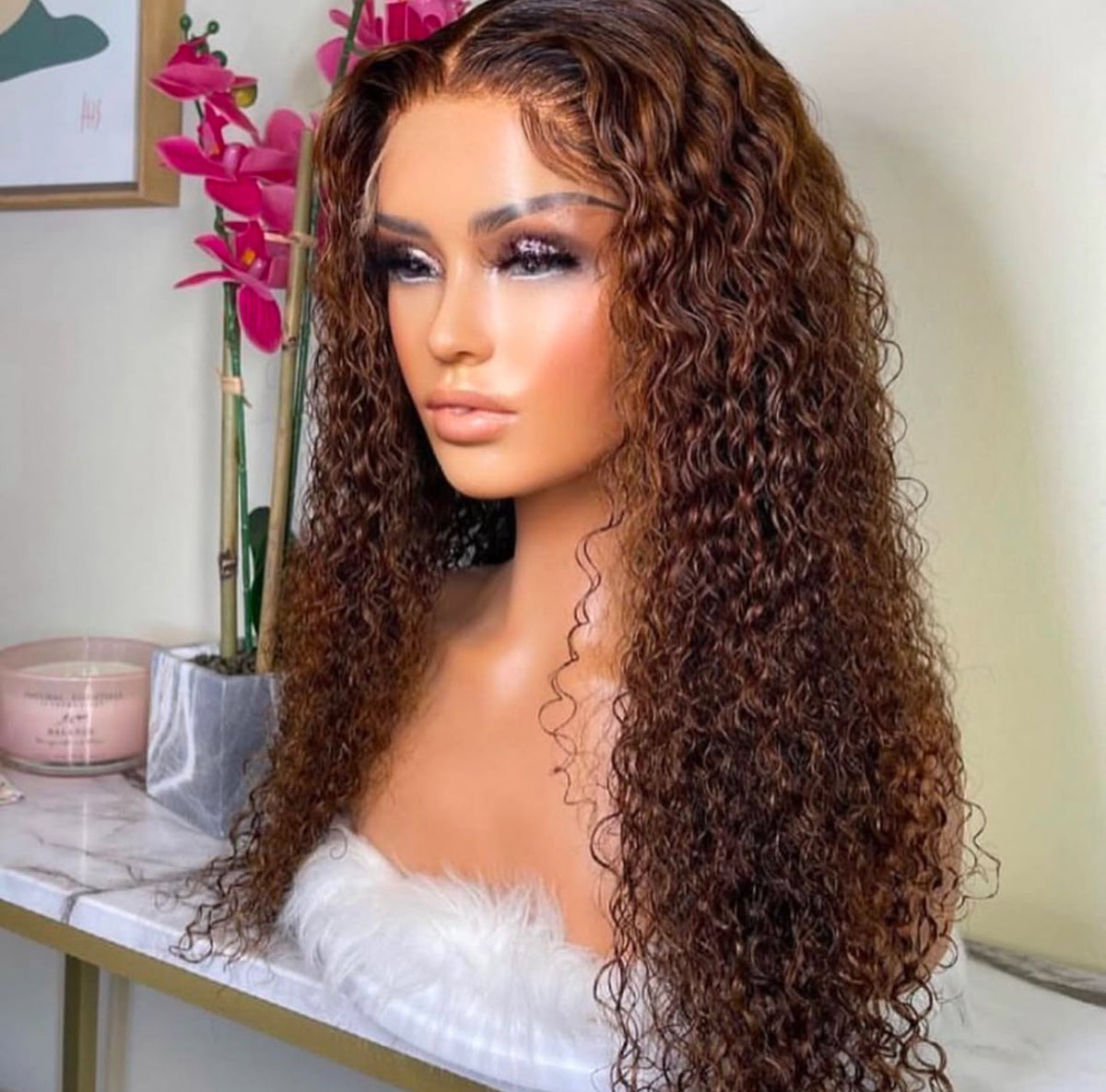 “18” 3Part Ombré Jerry Curl Wig